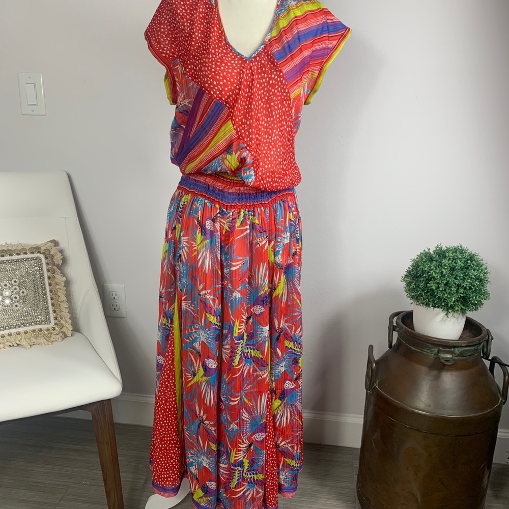 Diane Freis vintage boho colorful dress